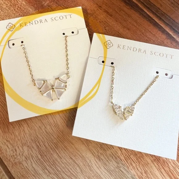 BNIB Authentic/Signed Kendra Scott Blair Butterfly Ivory MOP Necklace-Reversible - Picture 7 of 7